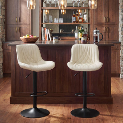 Tabouret de bar pivotant en similicuir Zager