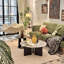 Table basse en marbre clair et moderne-106920625