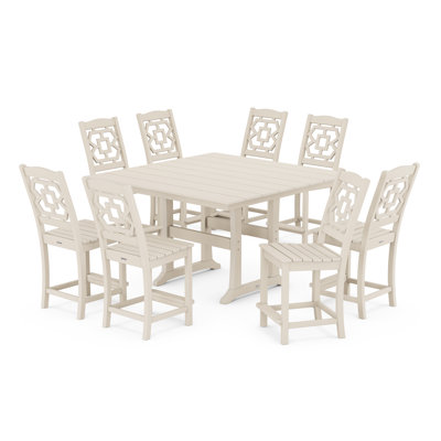 Martha Stewart by POLYWOOD 8 - Person Patio Dining Set with Square Table by POLYWOOD
