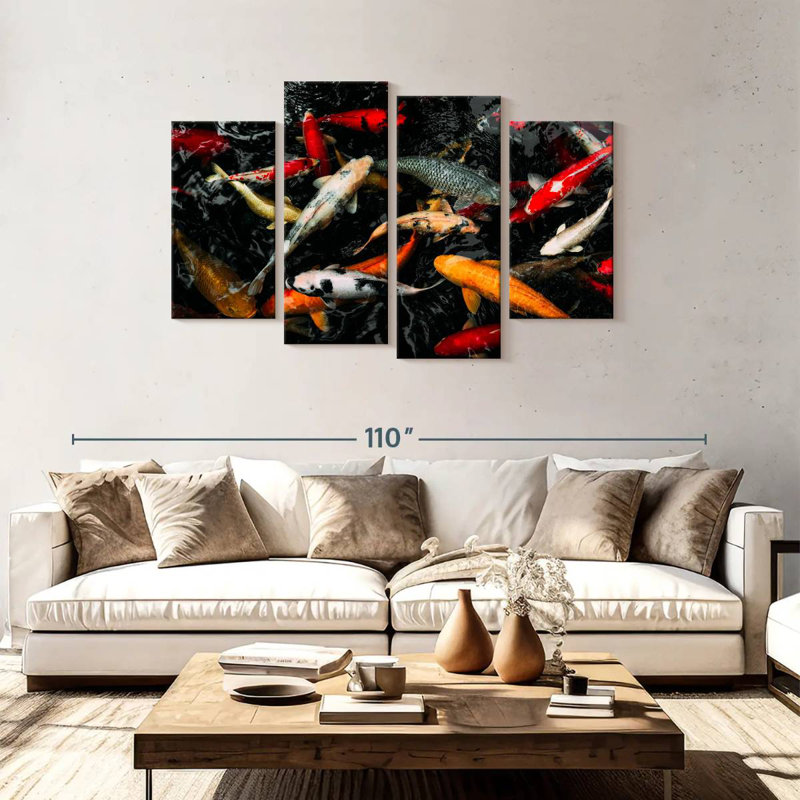Brampt Japanese Koi Fish Carp, 48" H x 75" W