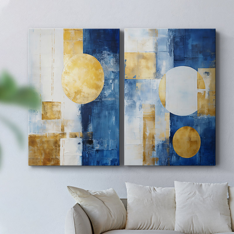 ABSTRACT Series - Toile tendue avec châssis de qualité supérieure - Prêt à accrocher, H 18 po x l 24 po