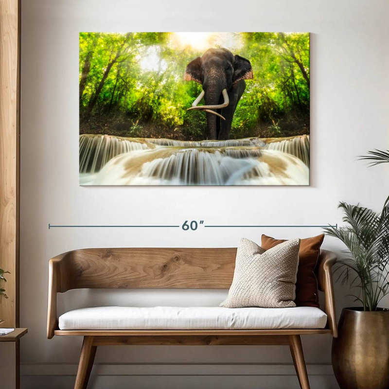 Brampt Waterfall Elephant, 32" H x 48" W