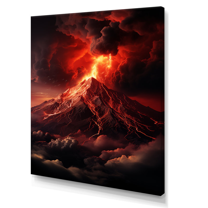 «Volcano Volcanic Explosion VI», reproduction sur toile, Toile tendue, H 32 po x l 24 po x P 1 po