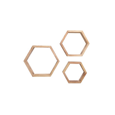 3 Piece Hexagon Fir Accent Shelf