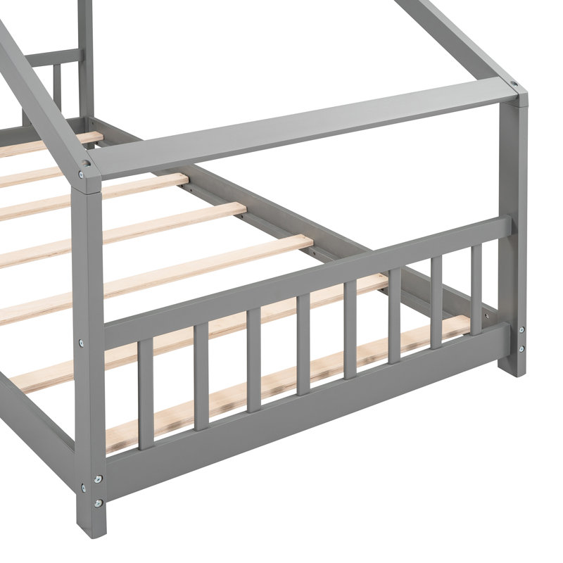 Lit simple gris avec toit - espace confortable pour dormir et explorer, structure, L 80,7 po x l 41,2 po H 53,9 po