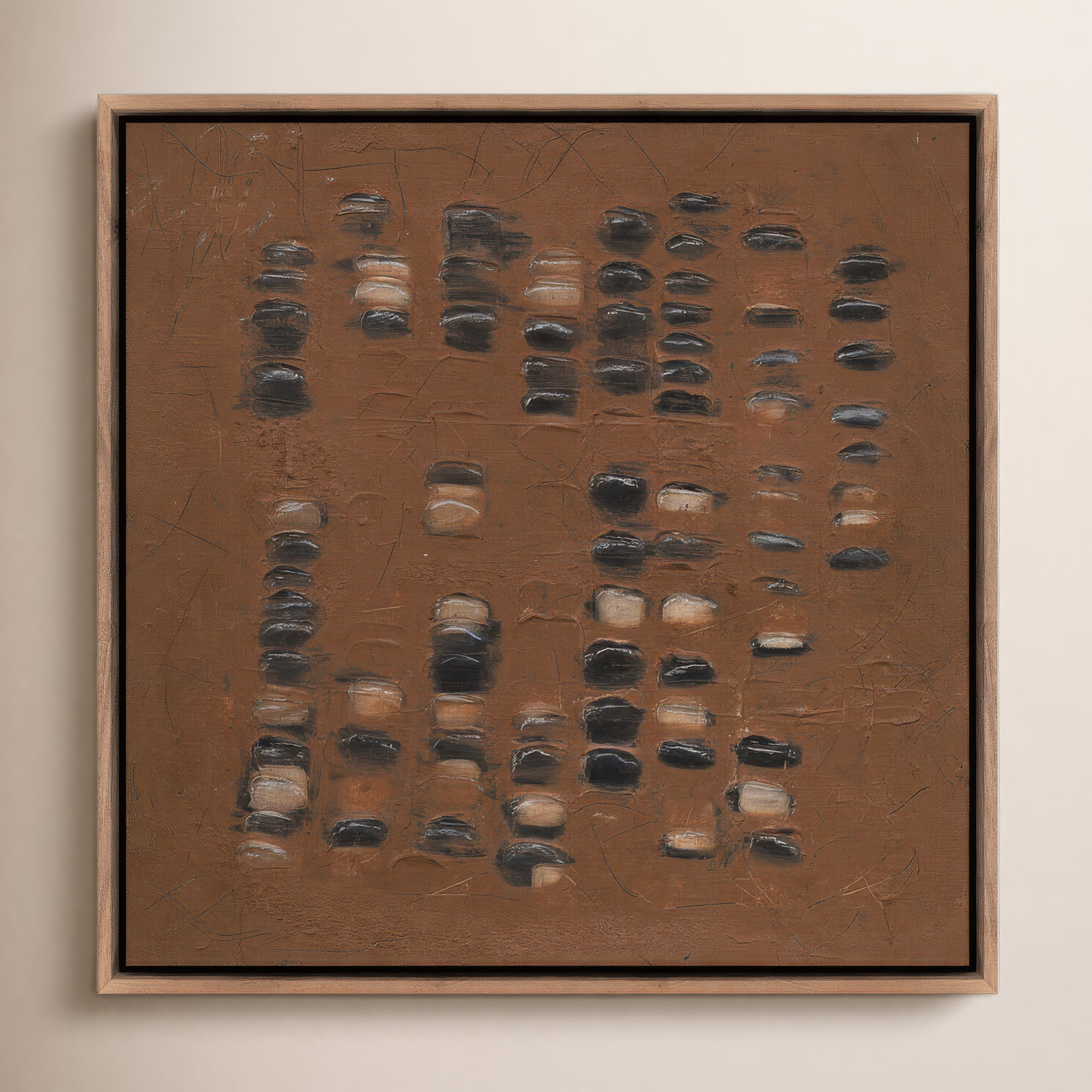 Adobe by Jamie Beckwith, 40" H x 40" W, Rustic Walnut Framed