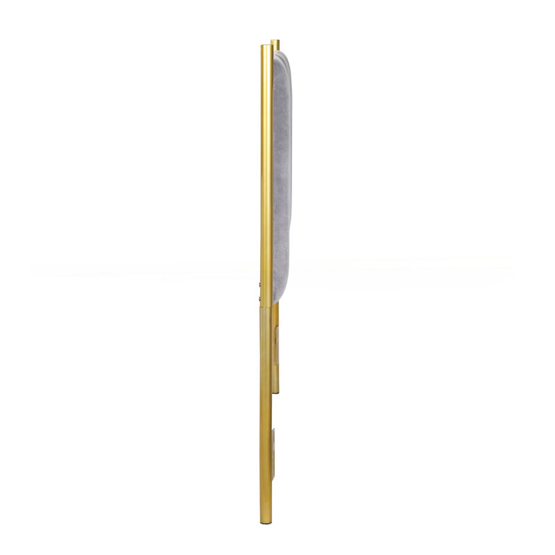 Tête de lit Chloe Contemporary / Glam en acier doré et velours gris par Lumisource, Grand lit