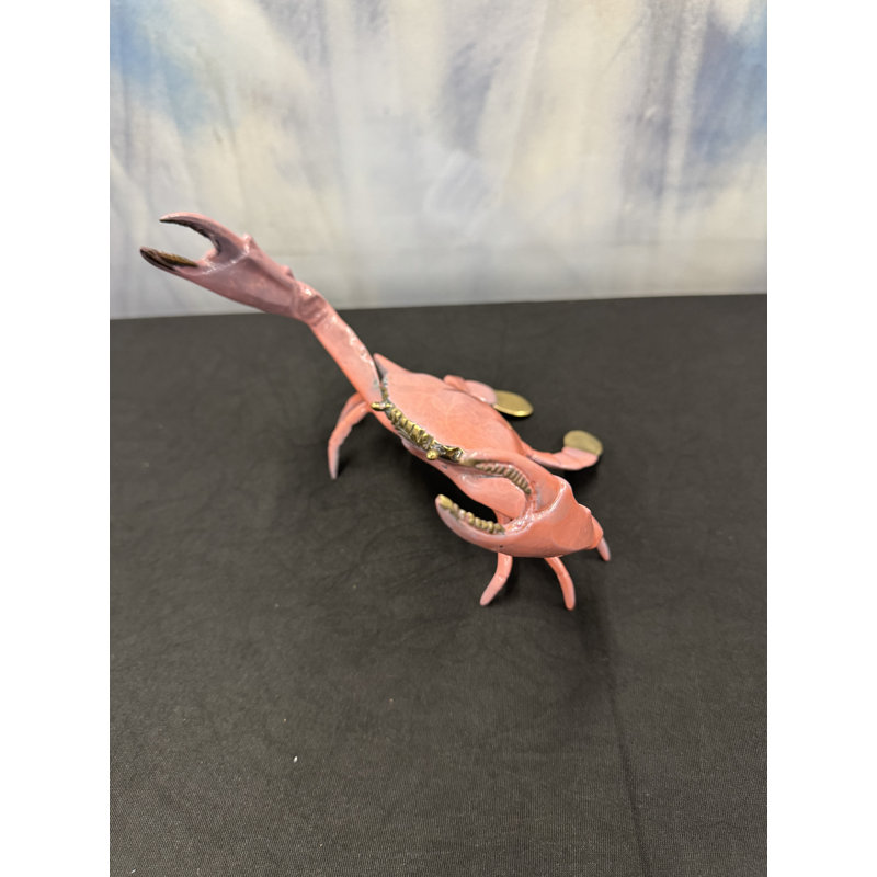 Sculptures & Beyond Pink Crab Cast Bronze Sculpture – Lost-Wax Bronze with Hand-Applied Crimson Pink Patina – Coastal & Nautical Decorative Art for Home, Office & Yacht Décor – Crimson Guardian – 7"H