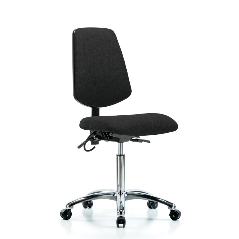 Chaise antistatique Lisette, Noir, Roulettes, Non inclus