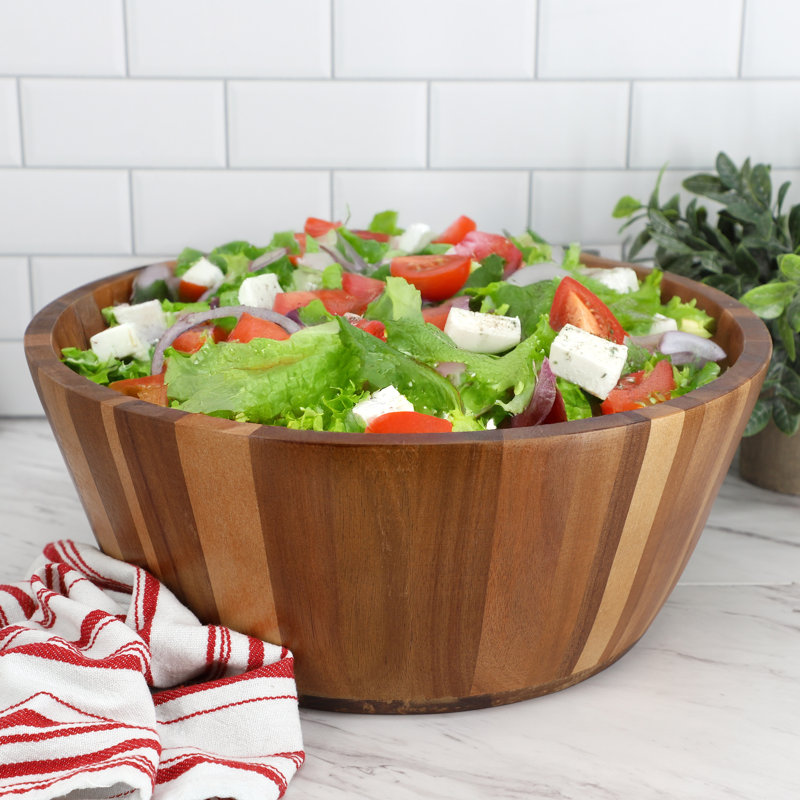 Bol à salade rond en bois d'acacia Jumbo 13,8 pouces Jumbo