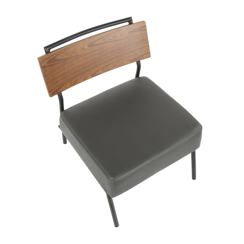 Nava Upholstered Side Chair, Gray Faux Leather