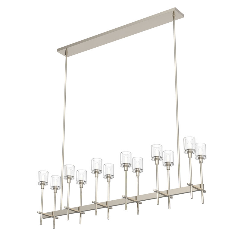 Salita 12 - Light Pendant, Polished Nickel, Clear Crystal