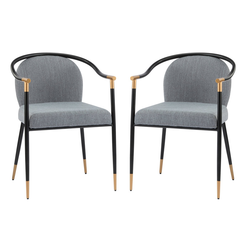 Chaise rembourrée moderne avec accoudoirs en métal