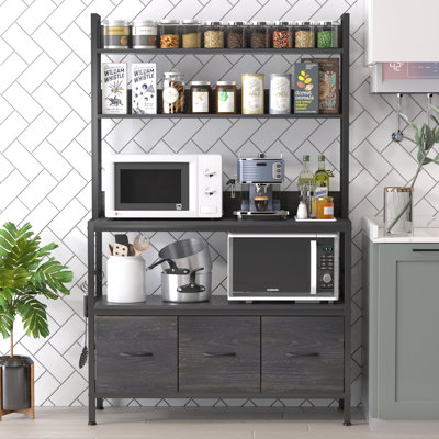 Ruperto 39.3 in. W Steel Baker's Rack with Microwave Compatibility