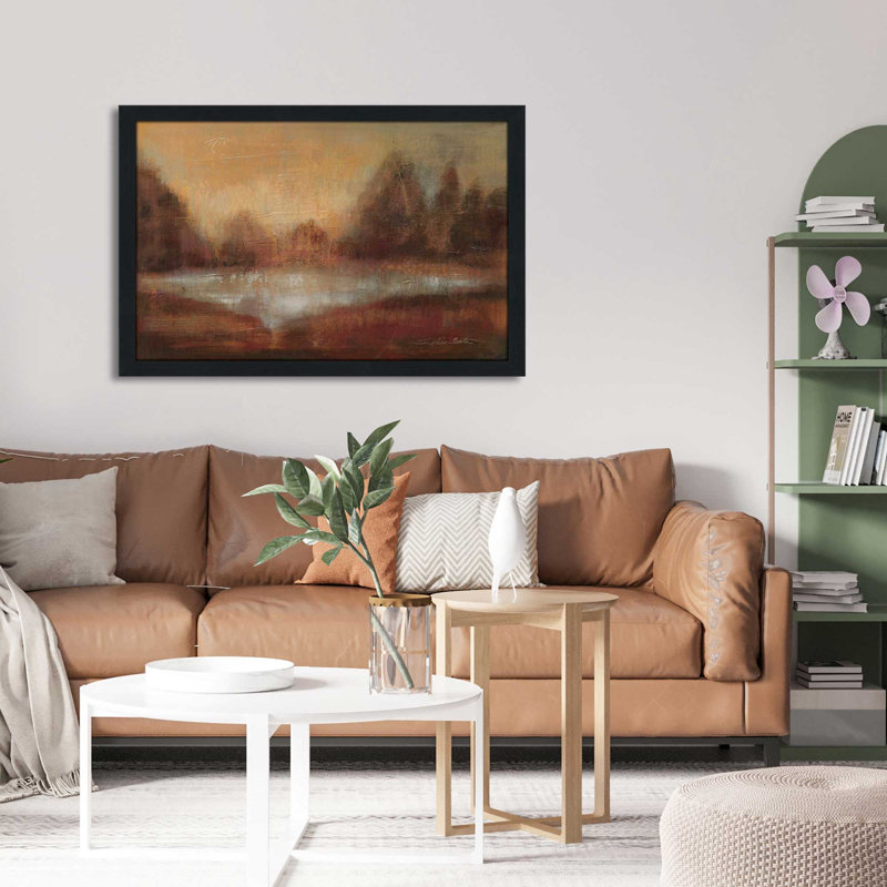 " Rain II " Painting Print, 49.5" W x 33.5" H, Black Framed