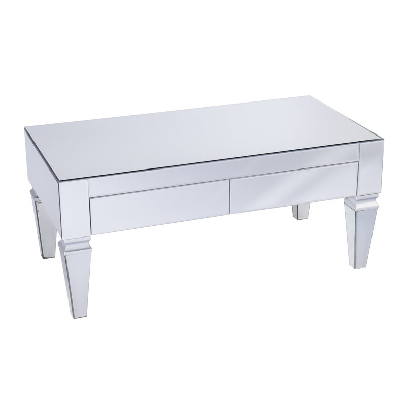 Table basse à tablette avec rangement, H 18,5 po x l 33,25 po x P 33,25 po