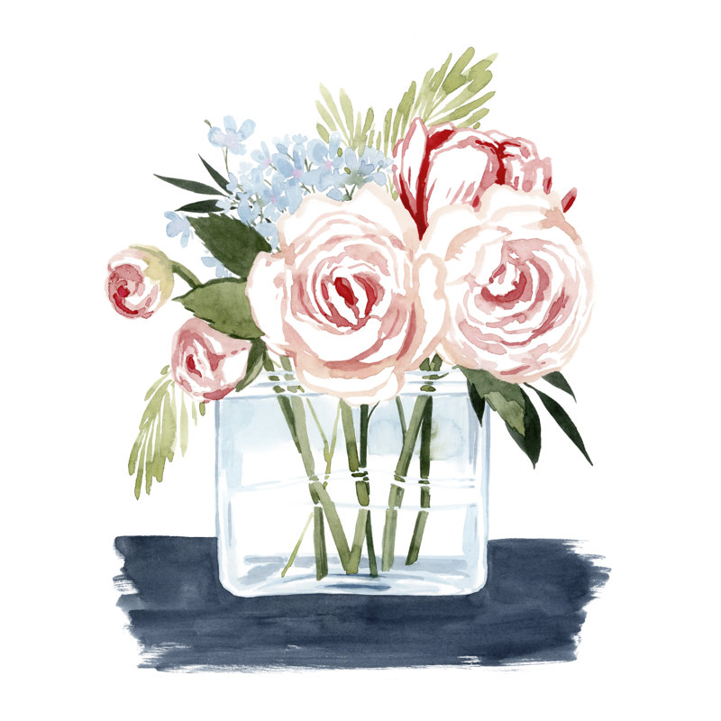 «Loose Watercolor Bouquet II» par Grace Popp - peinture sur toile tendue, H 12 po x l 12 po x P 1,25 po