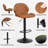 Adjustable Swivel 24"-33" Height Rhombus Faux Leather Bar Stools with Back for Kitchen Island-37222005-37222004