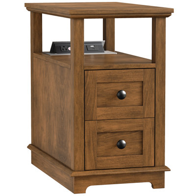 2 Drawers Bedroom Nightstands with Storage and Fast Charging Station