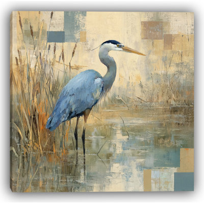 «Marshside Blue Heron», art mural sur toile tendue