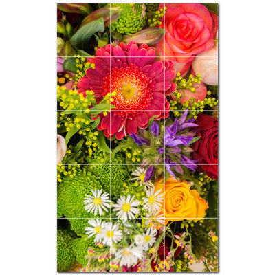 Flowers Photo 12'' x 12'' Satin Ceramic Decorative Mural -  Picture-Tiles.com, PT500622-45XL