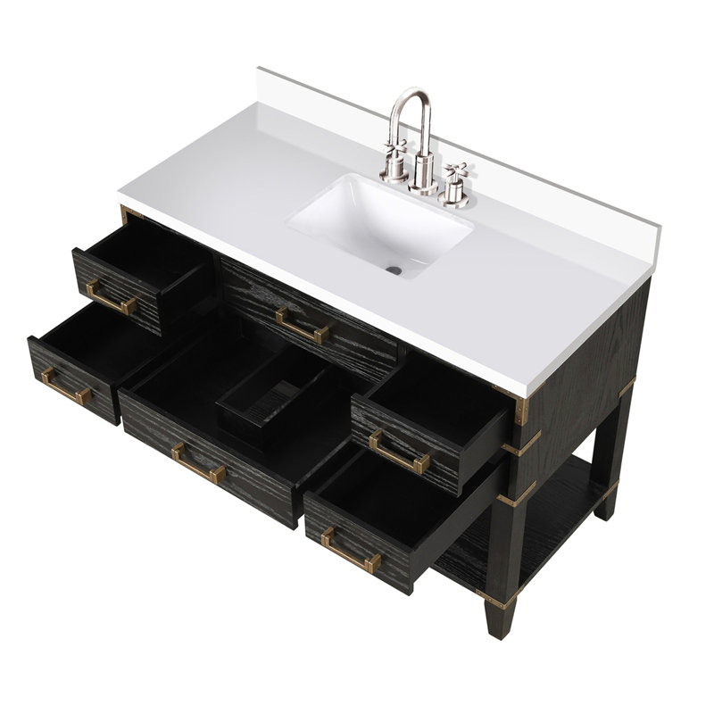 Meuble-lavabo simple avec plateau en marbre de culture