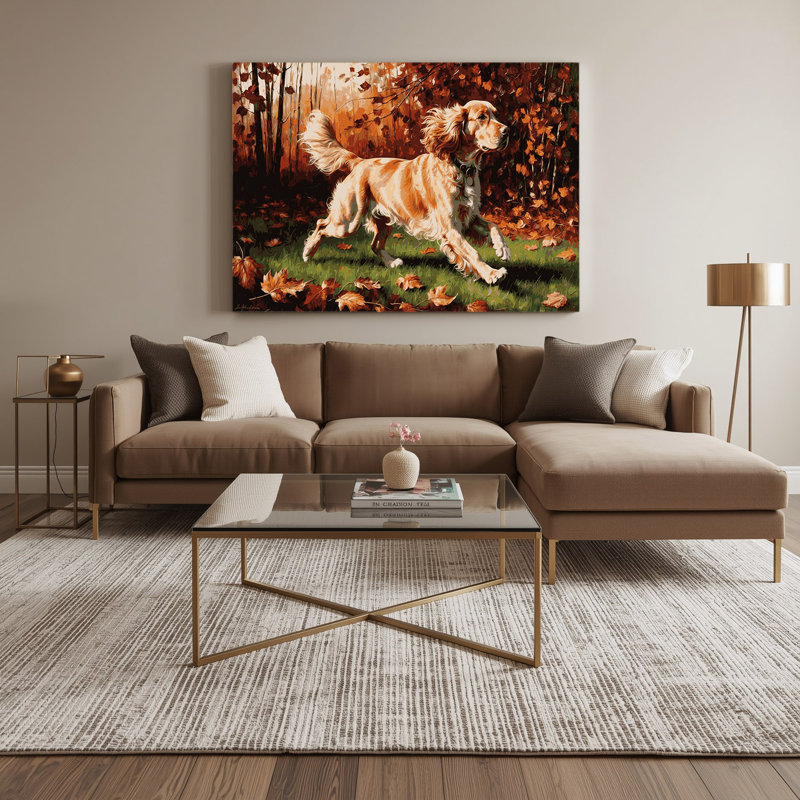 «Dogs Sussex Spaniel», art mural sur toile brune, H 11 po x l 14 po