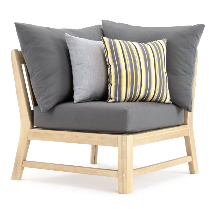 Paulet 6 Piece Sectional Seating Group With Sunbrella Cushion Covers, Canvas Charcoal Sunbrella® Canvas