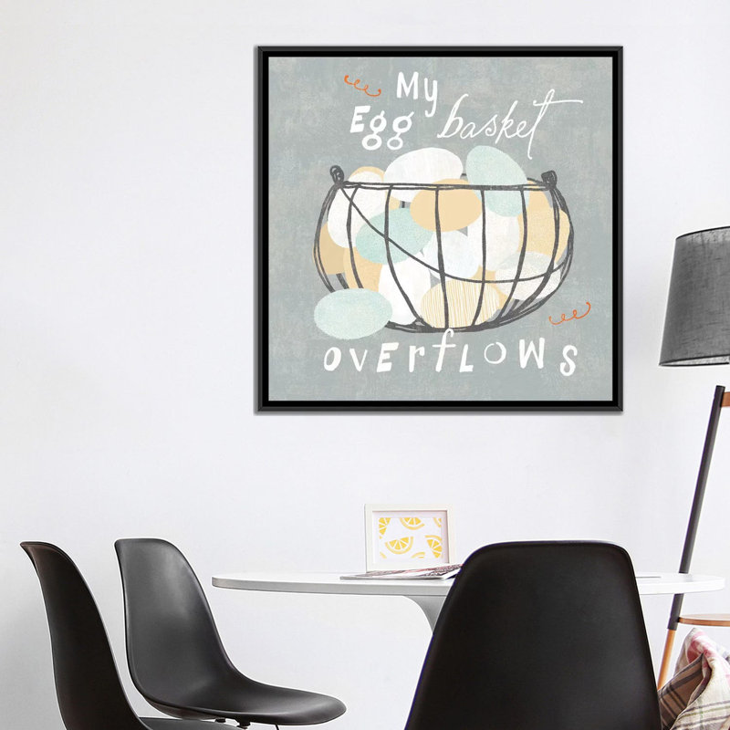 « fraîche œufs iii », reproduction d’impression sur toile tendue, H 18 po x l 18 po x P 1,5 po, Toile avec cadre noir