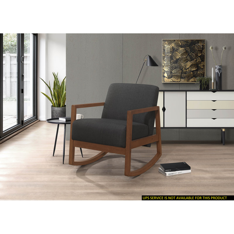 Upholstered Accent Chair, Dark Gray Performance Fabric