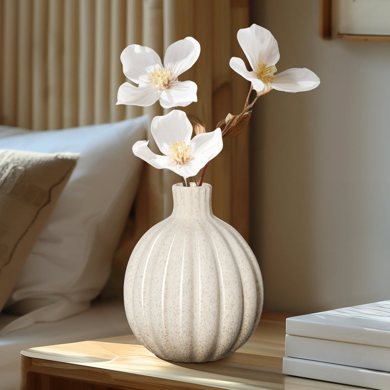 Vase en céramique 5 po, Blanc, 5 inch