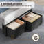 Lit simple avec 2 tiroirs et tête de rangement ouverte, lumière DEL réglable et station de charge, aucun sommier nécessaire-1708395820-1708395821