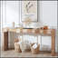Console moderne rustique avec bloc sculpté