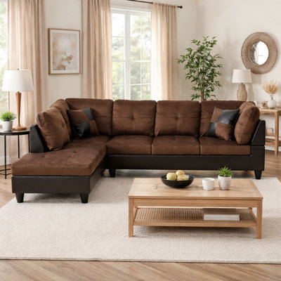 103.5" Wide Microfiber Sofa & Chaise