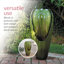 Antique Jar Outdoor Water Fountain, 33" with LED Lights, Green-332339171