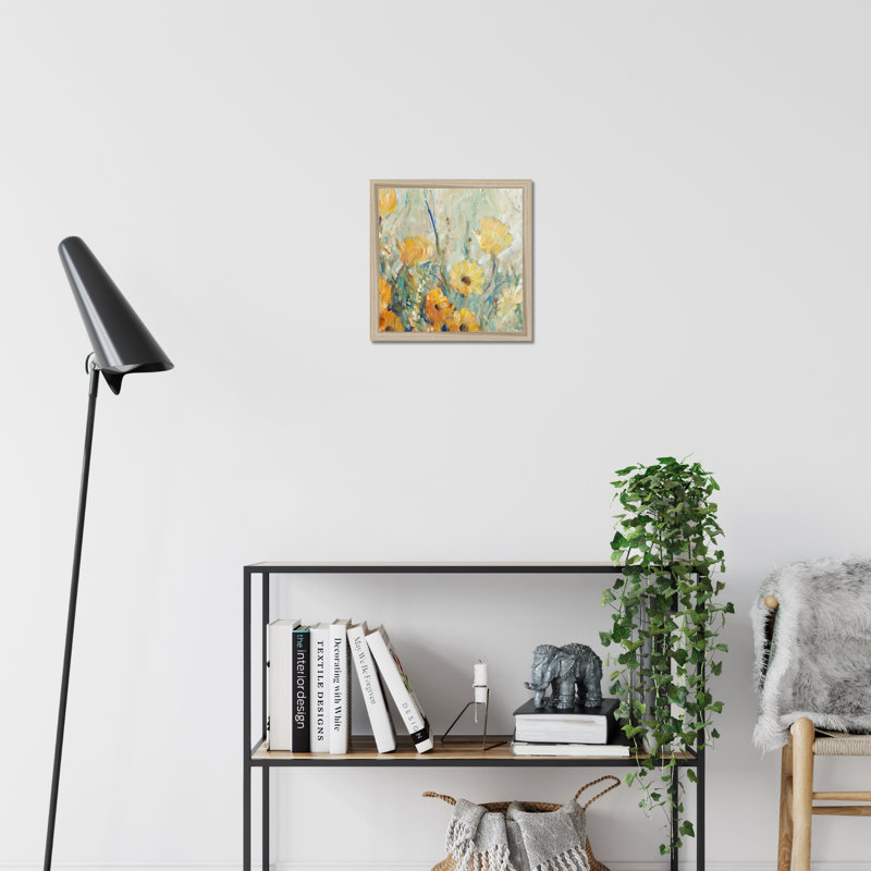 Floral Expression I by Timothy O' Toole - Painting, 34cm H x 34cm W, Natural Wood Framed Paper Print
