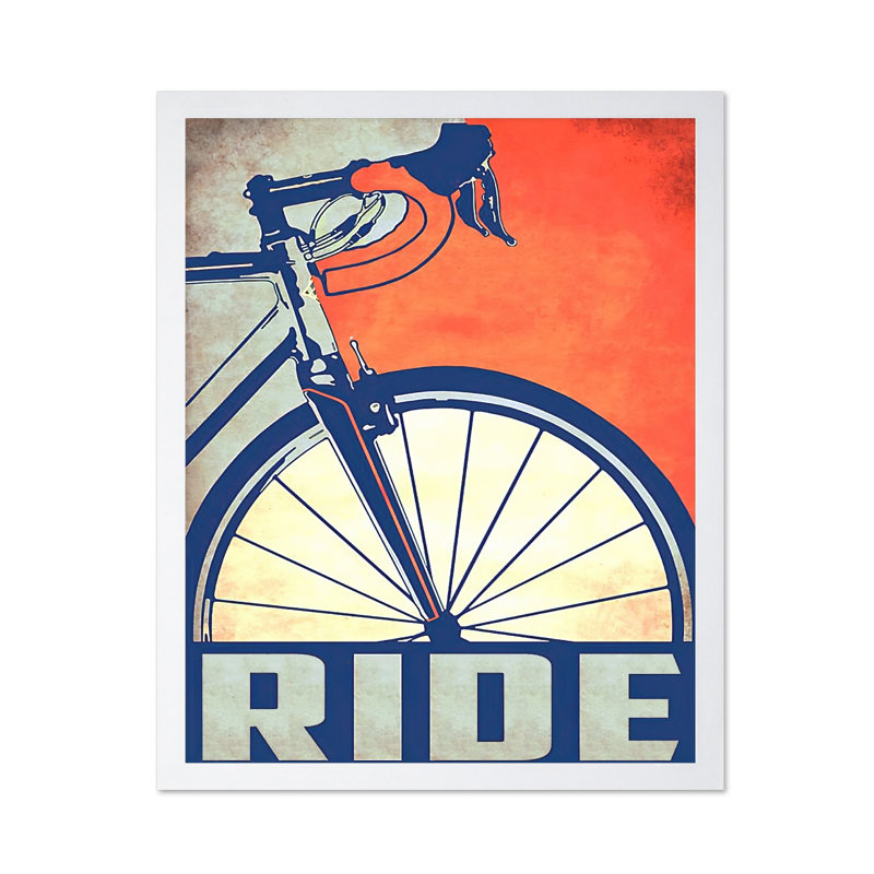 Faire du vélo, Poster, 24"H x 32"W, White Framed