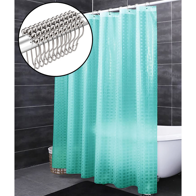 Doublure de rideau de douche Jhaylen, Bleu sarcelle