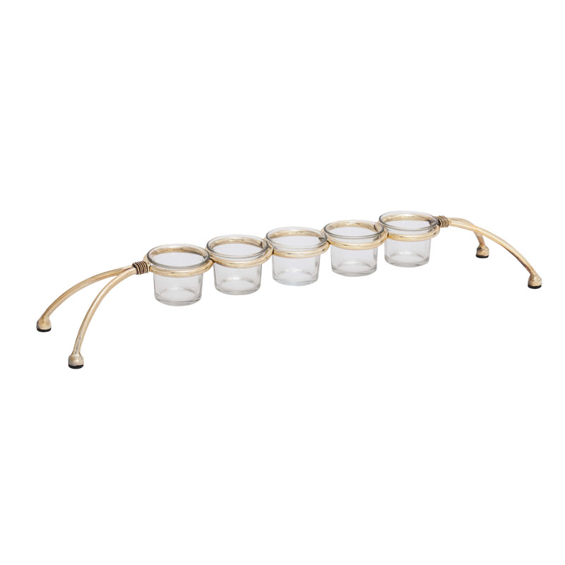 Candélabre en métal et verre