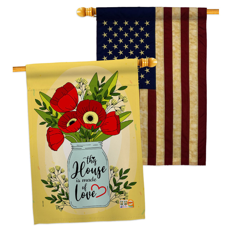 Double Sided 40'' H x 28'' W Polyester House Flag