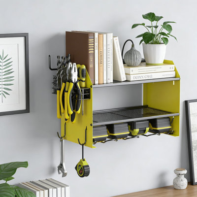 Modular Tool Organizer With Charging Station - Wall Mount Power Tool Rack With 8 Outlets