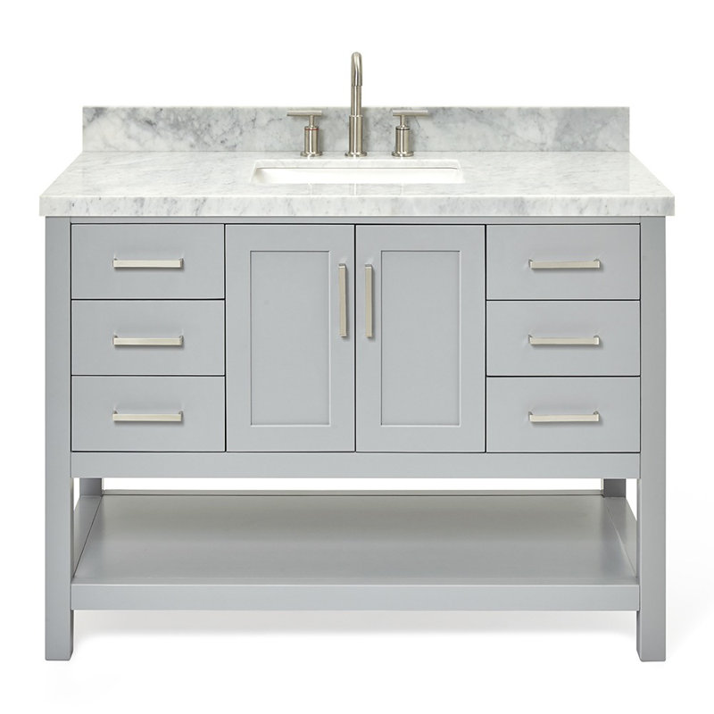 Magnolia Bath Vanity Oval Basin S049SCWOV, Gray, Rectangular