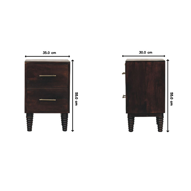 35 cm W Solid Wood Bedside Table