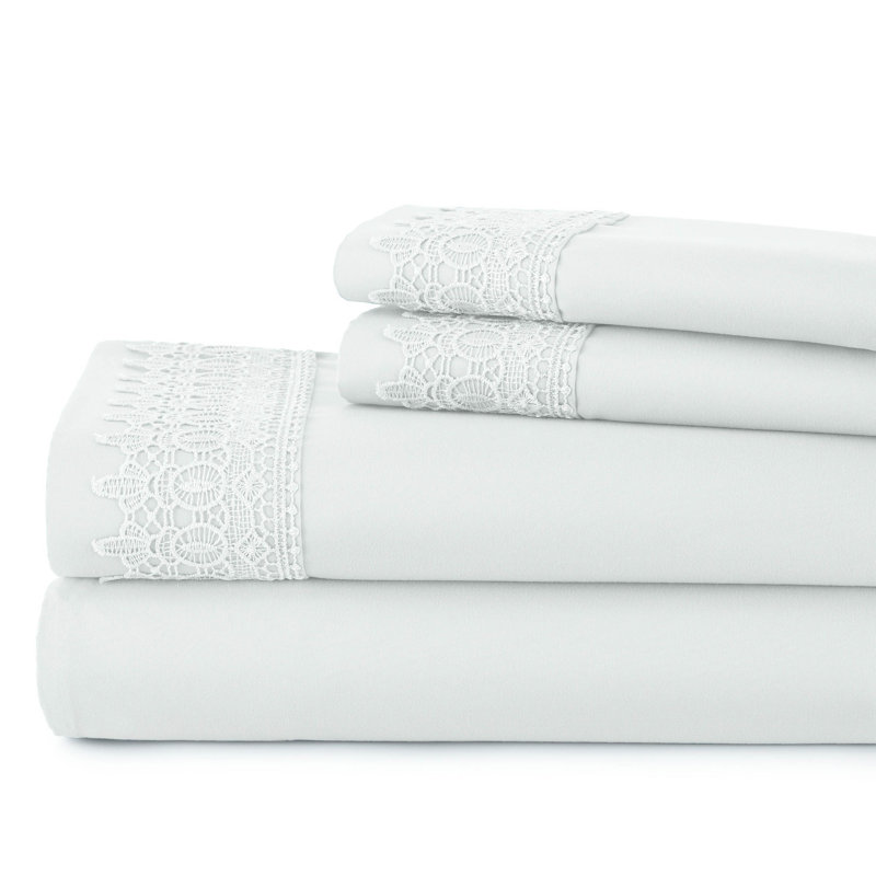 Ensemble de draps en microfibre Jaquil, Double, Blanc