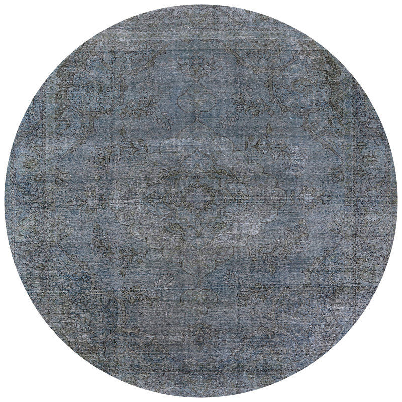 Tapis oriental gris Romarin, Rond 8 pi