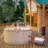 ALEKO Solid Wood Round Hot Tub in Beige