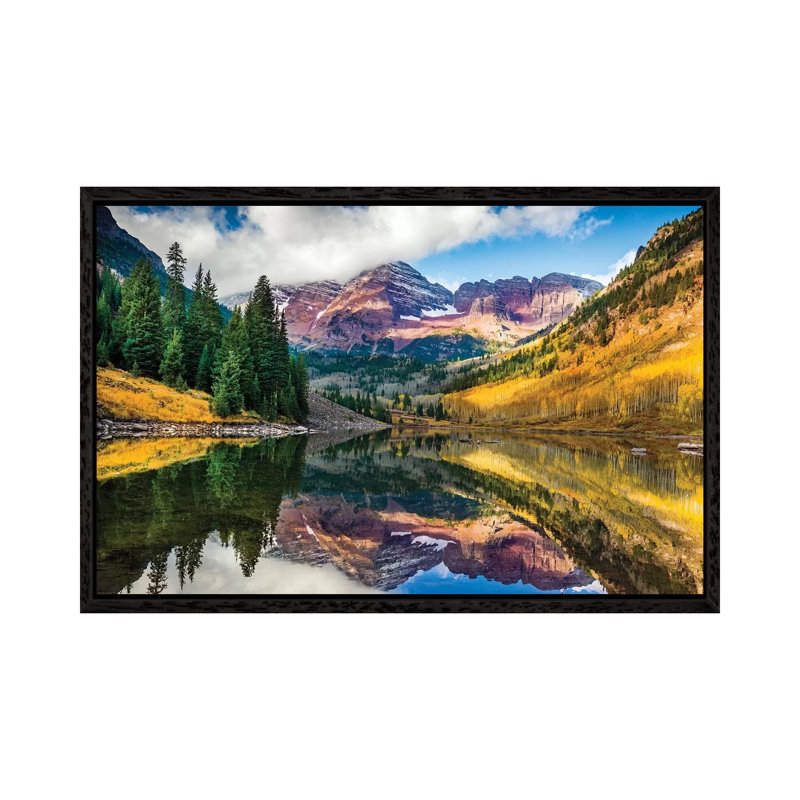 Maroon Bells, Colourado by Susanne Kremer - Print on Canvas, Black Framed, 66.04 cm H x 45.72 cm W