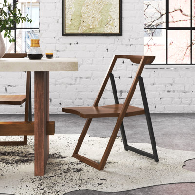 Caro Folding Side Chair in Brown