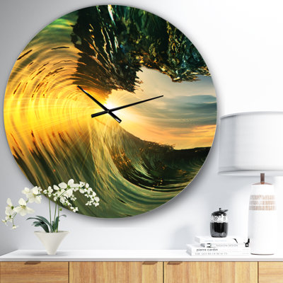 Horloge murale côtière multicolore