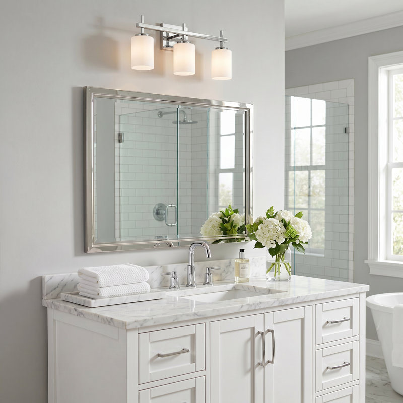 3 - Light Dimmable LED Vanity Light, Polished Chrome